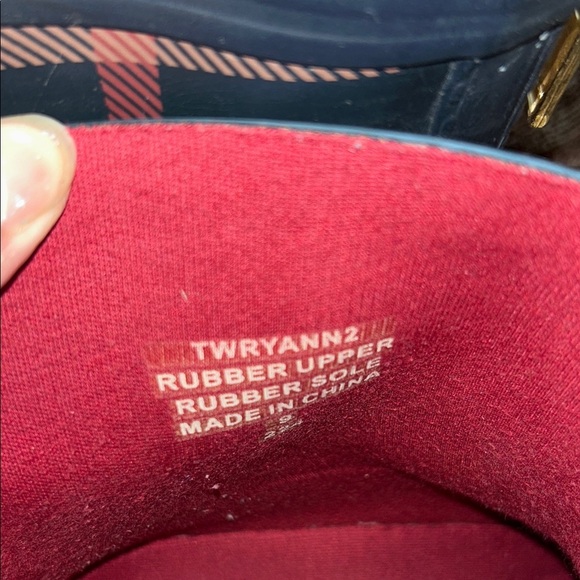 Tommy Hilfiger Blue  and Red Plaid Boots with Gold Zipper - Picture 8 of 8